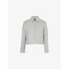 Theory Womens Grey Melange Collar Cropped Regular-fit Wool And Cashmere-blend Jacket In Grey Melange