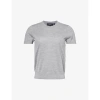 Theory Womens Cool Heather Grey - Wm1 Round-neck Wool-blend Knitted T-shirt