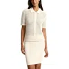 Theory Womens Crochet Linen Button-down Top In White
