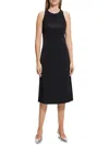 Theory Cross-back Sleeveless Midi Dress In Black