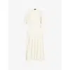 Theory Beige Wrap Dress In Eggshell