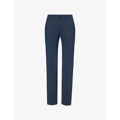 Theory Womens Zaine Two-slip-pockets Straight-leg High-rise Stretch-woven Trousers Finch