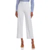 Theory Womens Flare Legs Pleated Cropped Pants In White
