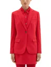 Theory Lynnia Blazer In Sleek Flannel In Burgundy