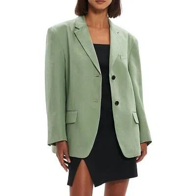 Pre-owned Theory Womens Galena Office Career Work Wear Two-button Blazer Bhfo 5331 In Green