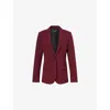 Theory Womens Grenache Staple Notched-lapel Blazer Jacket In Burgundy