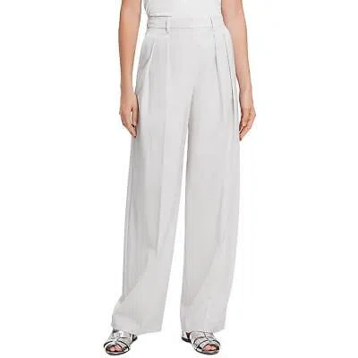 Pre-owned Theory Womens High Rise Pleated Workwear Wide Leg Pants Trousers Bhfo 7625 In Beige