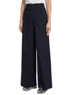 THEORY WOMENS HIGH RISE SOLID WIDE LEG PANTS