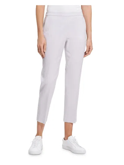 Theory Womens High Rise Stretch Cropped Pants In White