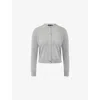 Theory Womens Husky Round-neck Log-sleeved Cashmere Cardigan Xs In Gray