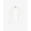 Theory Womens Ivory - C05 Curved-hem Regular-fit Silk Shirt In Ivory - C05