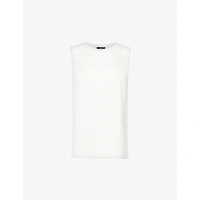 Theory Womens Ivory - C05 Sleeveless Round-neck Silk Top In Ivory - C05