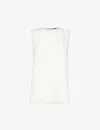 Theory Womens Ivory Sleeveless Regular-fit Silk Top In White