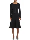 Theory Layered Long Sleeve Dress In Black