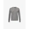 Theory Womens Light Charcoal Relaxed-fit V-neck Cashmere Jumper In Gray