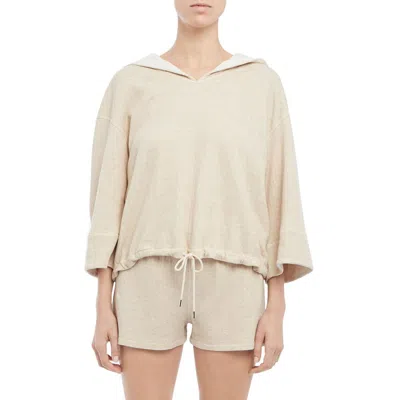 Theory Womens Linen Blend Sweatshirt Hoodie In Neutral