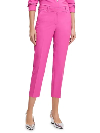 Theory Womens Mid-rise Solid Capri Pants In Pink