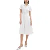 Theory Downing Cotton Short-sleeve Midi Shirtdress In White