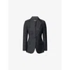Theory Womens New Charcoal Lynnia Notch-lapels Wool Blazer In Black