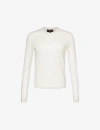 Theory Womens New Ivory - Cx1 Round-neck Regular-fit Wool-blend Knitted Top