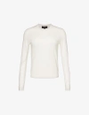 Theory Womens New Ivory - Cx1 Round-neck Regular-fit Wool-blend Knitted Top Xl In New Ivory - Cx1
