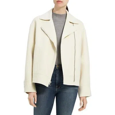 Pre-owned Theory Womens Oversized Lightweight Dressy Motorcycle Jacket Coat Bhfo 7799 In White
