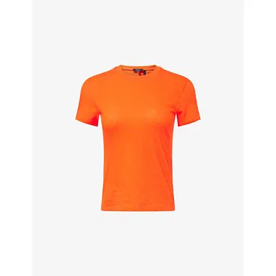 Theory Womens Poppy Crew-neck Short-sleeve Cotton T-shirt In Red