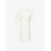 Theory Womens Rice Boxy-fit Short-sleeve Woven Midi Dress In Rice