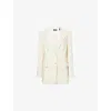 Theory Womens Rice Notch-lapels Relaxed-fit Woven Blazer In Neutral