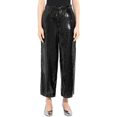 Theory Womens Sequin Relaxed Cropped Pants In Multi
