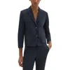 Theory Boxy Patch Pocket Blazer In Good Linen In Grey
