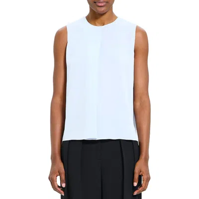 Theory Womens Silk Sleeveless Blouse In White