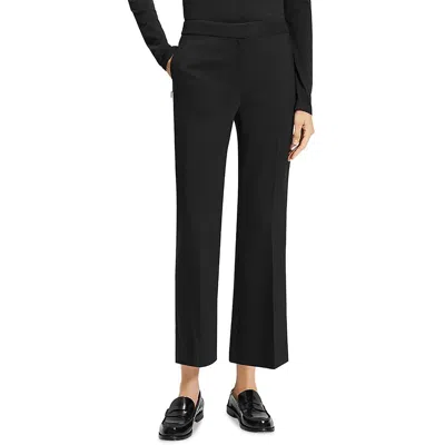 Theory Womens Solid Wool Dress Pants In Black