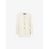 Theory Womens Notch-lapels Two-flap-pockets Stretch-linen Blazer Straw In Straw