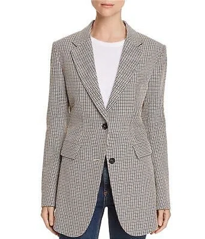 Pre-owned Theory Womens Super Cinched Plaid Blazer Jacket In Fremontplaid