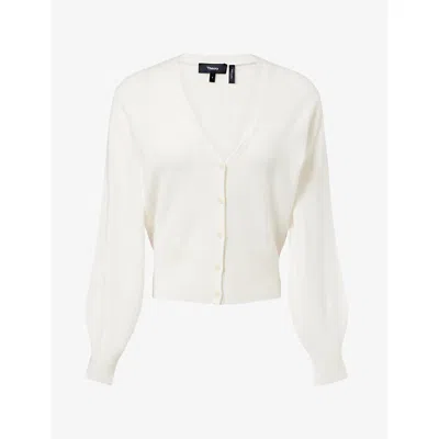 Theory Womens The Cashmere Cardigan Ivory