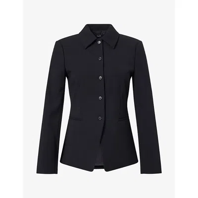 Theory Womens The Cutaway Woven Jacket Black - 001