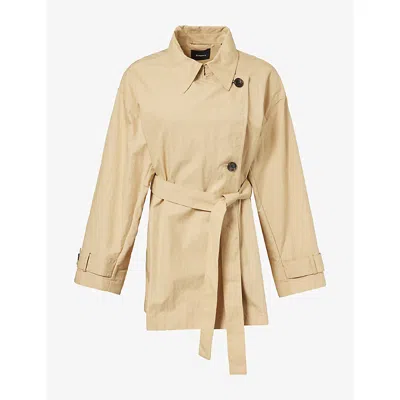 Theory Womens The Relaxed Woven Trench Coat Hazel