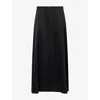 Theory Womens Black A-line Satin Maxi Skirt In Black