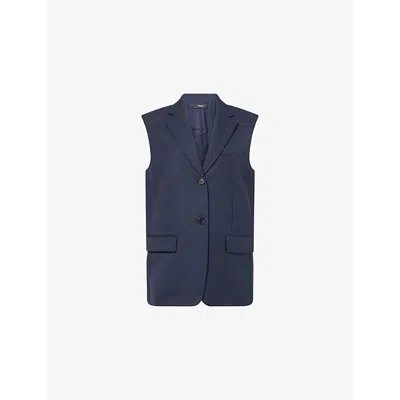 Theory Wool Vest Flap Pockets In Blue