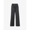 Theory Womens  Classic Straight-leg Cotton-blend Stretch-twill Trousers In Black