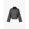 Theory Womens Charcoal Multi Collared Boxy Wool-blend Jacket In Gray