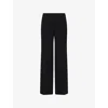 Theory Womens Black Fluid Flared-leg Woven Trousers In Black