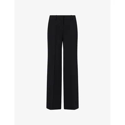 Theory Womens Black Fluid Flared-leg Woven Trousers