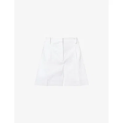Theory Womens White Fluid Pleat Woven Shorts
