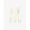 Theory Womens White Open-back Buttoned Merino Wool Cardigan