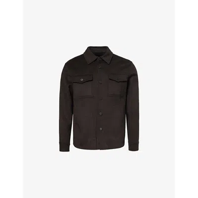 Theory Cropped Wool And Cashmere-blend Felt Jacket In Hickory Melange