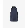 Theory Womens Nocturne Navy Side Tie Sleeveless Woven Top