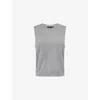 Theory Womens Husky Sleeveless Crewneck Cashmere Top In Gray