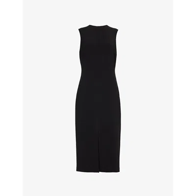 Theory Womens Black Sleeveless Round-neck Woven Midi Dress